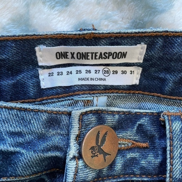 ONE Teaspoon Blue Jean Mini Denim Skirt Size 28 - Picture 4 of 6